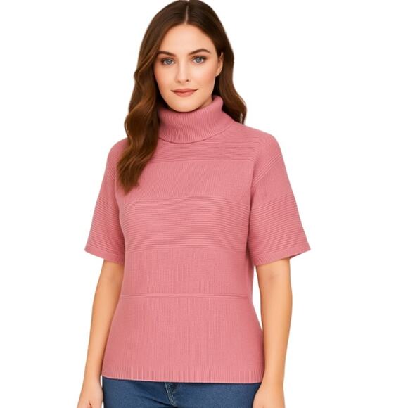 White House Black Market Turtleneck Sweater in Dusty Rose EUC Size Small - Picture 1 of 4